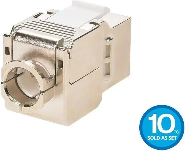 Alt view image 8 of 12 - Monoprice Cat7 or Cat6A RJ-45 Shielded Toolless Keystone Jack (10 pack) Shielded, Tool-Free Connection -  Entegrade Series