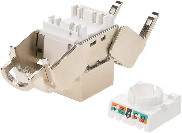 Alt view image 10 of 12 - Monoprice Cat7 or Cat6A RJ-45 Shielded Toolless Keystone Jack (10 pack) Shielded, Tool-Free Connection -  Entegrade Series