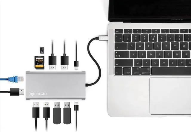 Alt view image 14 of 20 - USB-C DOCK/HUB/READER 10-PORT-