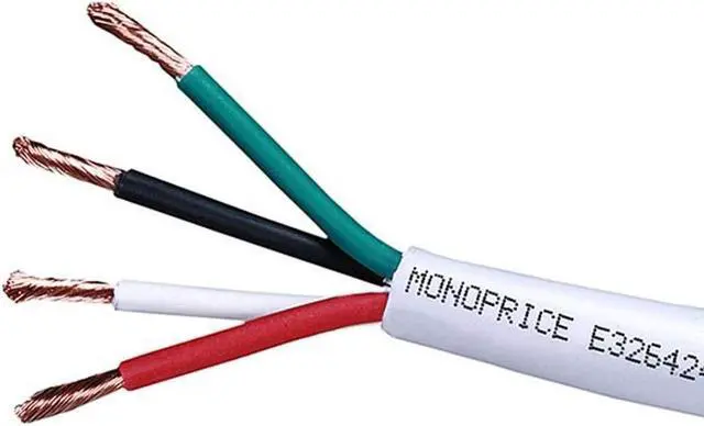 Alt view image 12 of 16 - Monoprice Speaker Wire, CL2 Rated, 2-Conductor, 16AWG, 1000ft, White