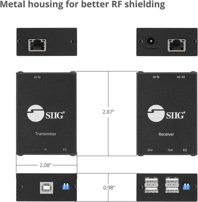 Alt view image 14 of 16 - SIIG 4-Port USB 2.0 Extender JU-EX0311-S1 Brown Box