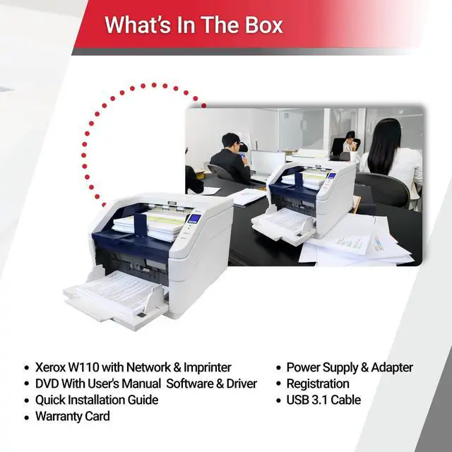 Alt view image 6 of 6 - Visioneer Xerox W110 Duplex Production Scanner with Document Feeder