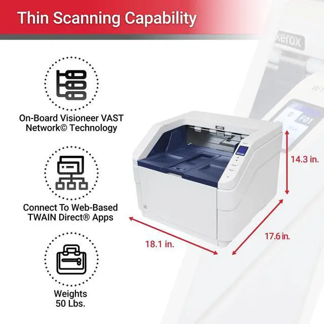 Alt view image 5 of 6 - Visioneer Xerox W110 Duplex Production Scanner with Document Feeder