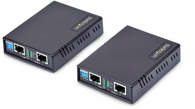Main image of StarTech.com VDSL2 Ethernet Extender Kit over Single Pair Wire - Up to 0.6mi (1km) LAN Repeater over RJ11/CAT5e/CAT6   VDSL-LAN-EXTENDER-1G