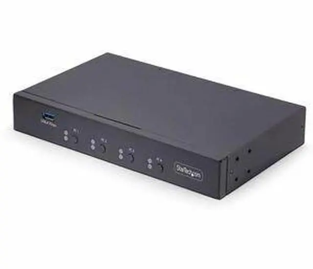 Alt view image 6 of 13 - StarTech 4-Port KM Switch w/ Mouse Switching - USB 3.0 Keyboard/Mouse Switcher for 4 Computers - 3.5mm and USB Audio - TAA Compliant P4A20132-KM-SWITCH