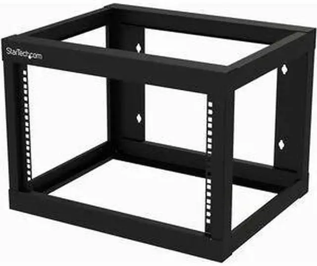 Alt view image 3 of 3 - StarTech 6U Open Frame 2 Post Wall-mount Rack Steel Black RK619WALLO