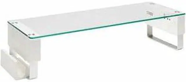 Alt view image 2 of 2 - Tripp Lite Monitor Riser for Desk, Height Adjustable, Glass Top, USB/Audio Ports