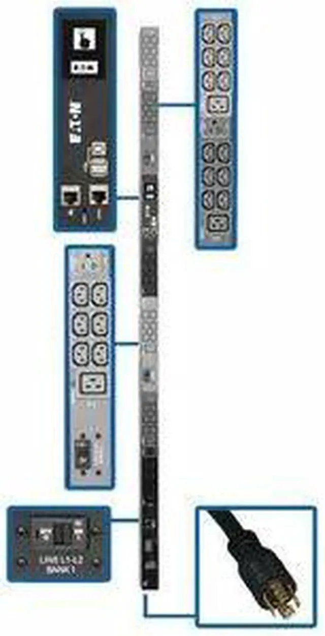 Alt view image 18 of 18 - Tripp Lite - PDU3EVN6L2130 - Tripp Lite 3-Phase PDU Monitored 8.6kW 208/120V 36 C13; 6 C19; 5-15/20R TAA - Monitored -