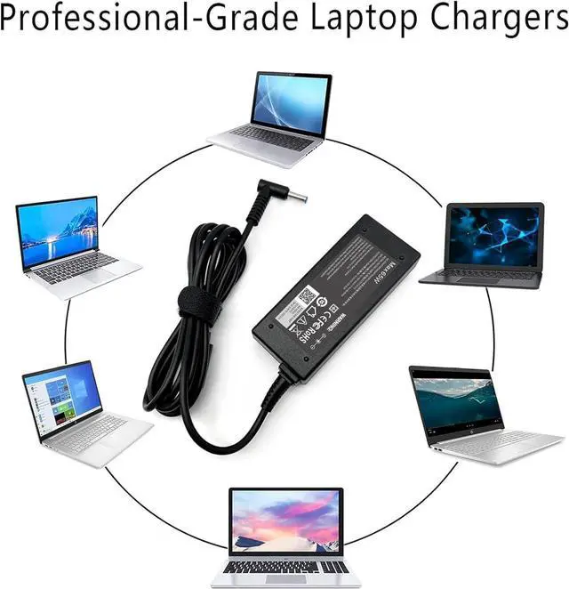 Alt view image 4 of 7 - Charger for HP Laptop Computer 65W 45W Compatible with HP Chromebook/Probook450 650 640 G5 G4 G6 G7 G8 Elitebook/Pavilion/x360 11 13 14 15 17 Zbook Notebook 15 17 AC Power Adapter Laptop Charger