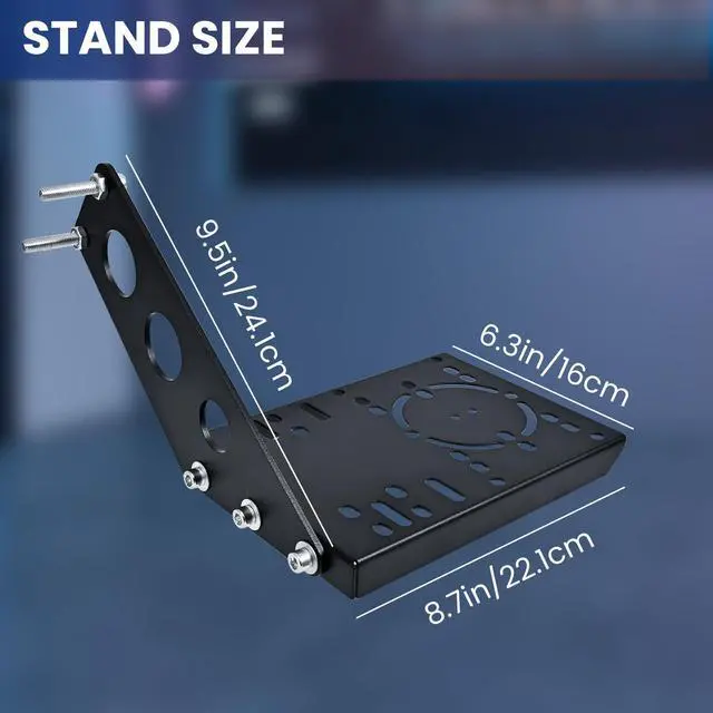 Alt view image 2 of 7 - Minneer Racing Shifter Mounting Bracket Fit for Our Steering Wheel Stand, Gear Lever Mount Accessorie with Mounting Bolts,Supports Simultaneous Installation of Shifter and Handbrake