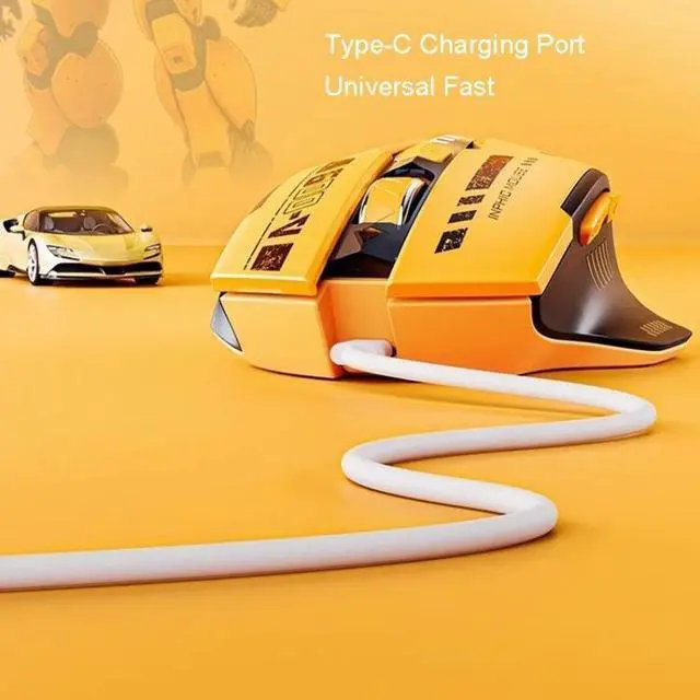Alt view image 6 of 7 - WSIRAK A9 Bluetooth three mock examination mouse mute charging mechanical handle wireless mouse 2.4G E-sports game office mice