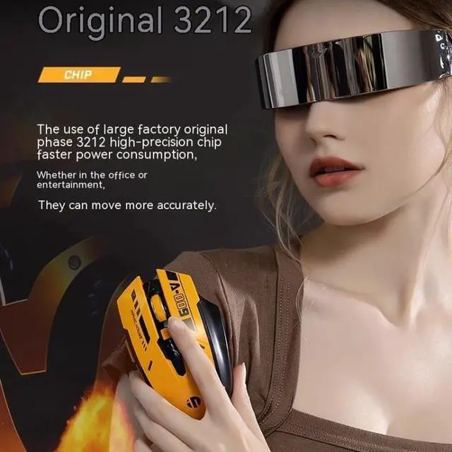 Alt view image 7 of 7 - WSIRAK A9 Bluetooth three mock examination mouse mute charging mechanical handle wireless mouse 2.4G E-sports game office mice