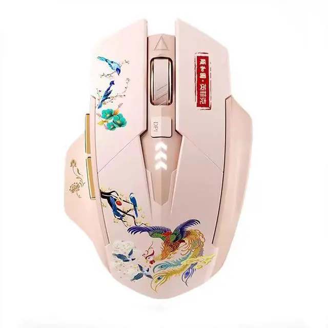 Main image of WSIRAK A10 Bluetooth three modes mice wireless examination gaming mouse silent TYPE-C charging office game mouse Pink