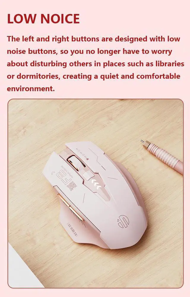Alt view image 3 of 7 - WSIRAK F8 Mouse Rechargeable TYPE-C Mute Wireless Mouse For Business Office Game Computer Laptop Mice