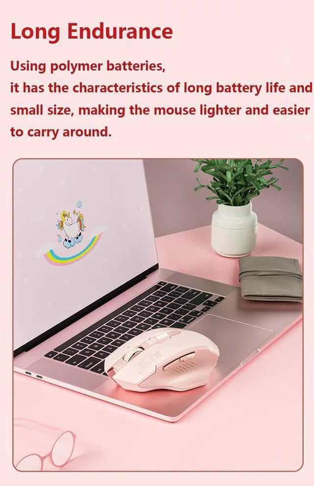 Alt view image 5 of 7 - WSIRAK F8 Mouse Rechargeable TYPE-C Mute Wireless Mouse For Business Office Game Computer Laptop Mice