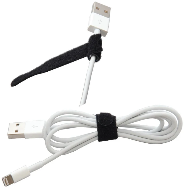 Alt view image 2 of 7 - Reusable Cable Ties 1/2" x 6" for Cable Management and Organizing Cords - 30 Pack Bundled with 2 Bonus Cinch Straps (Black)
