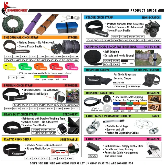 Alt view image 7 of 7 - Reusable Cable Ties 1/2" x 6" for Cable Management and Organizing Cords - 30 Pack Bundled with 2 Bonus Cinch Straps (Black)