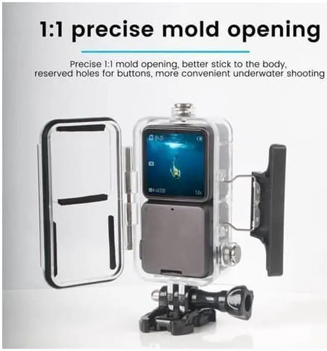 Alt view image 5 of 7 - BONAEVER Waterproof Housing Case Kit For DJI Action 2 Action Camera Accessories Waterproof Cover 45M Diving Housing Protective Shell Dive Case + + Anti-Fog Insert