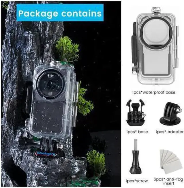 Alt view image 7 of 7 - BONAEVER Waterproof Housing Case Kit For DJI Action 2 Action Camera Accessories Waterproof Cover 45M Diving Housing Protective Shell Dive Case + + Anti-Fog Insert