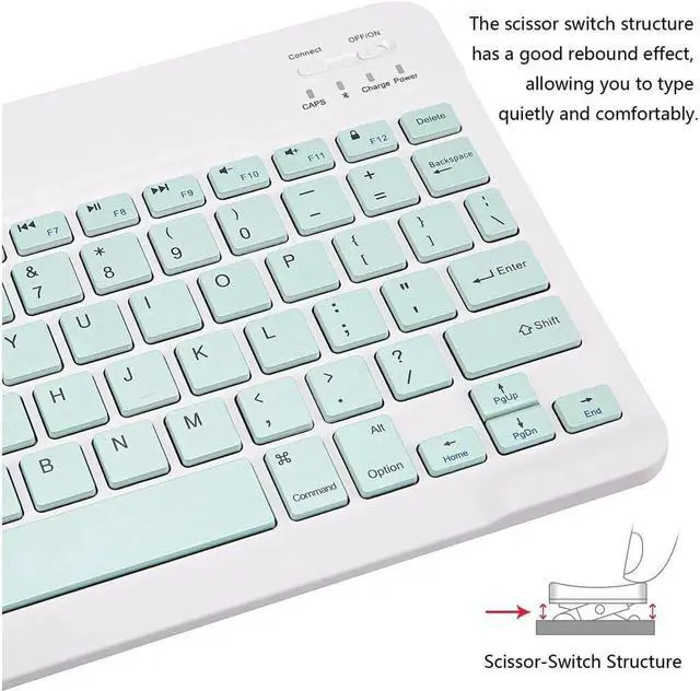 Alt view image 4 of 7 - BONAEVER Ultra-Slim Bluetooth Keyboard Mouse Combo Rechargeable Portable Wireless Keyboard Mouse Set for Apple iPad iPhone iOS 13 Above Samsung Phone Smartphone Android Windows Light