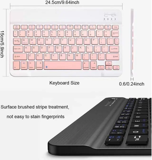 Alt view image 6 of 7 - Ultra-Slim Bluetooth Keyboard and Mouse Combo Rechargeable Portable Wireless Keyboard Mouse Set for Apple iPad iPhone iOS 13 and Above Samsung Tablet Phone Smartphone Android Windows Light