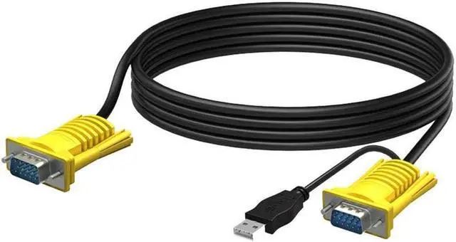 Main image of BONAEVER USB VGA KVM Cable 10 Feet Connect with KVM Switches USB Keyboard / Mouse Cable Monitor Cable 3M