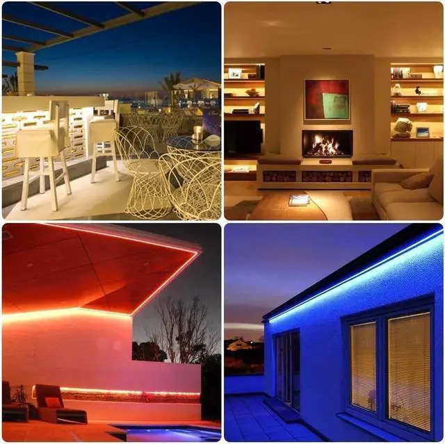 Alt view image 5 of 7 - BONAEVER BluetootHandleD Standrip Lights 5050 10M (2 x 5M) 300 LED Standripes Lights Smart Phone Controlled Waterproof RGB LED B Light for Home & Outdoor Decoration