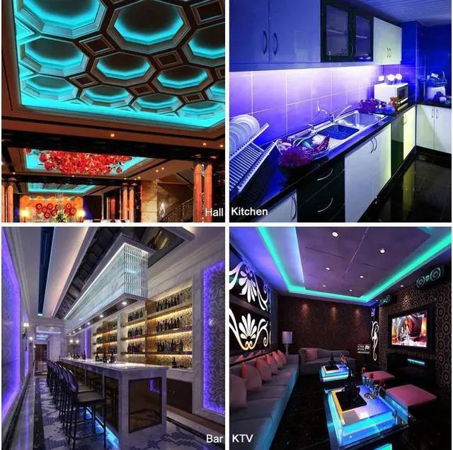 Alt view image 6 of 7 - BONAEVER BluetootHandleD Standrip Lights 5050 10M (2 x 5M) 300 LED Standripes Lights Smart Phone Controlled Waterproof RGB LED B Light for Home & Outdoor Decoration
