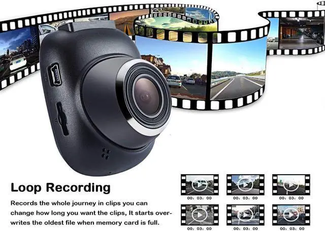 Alt view image 6 of 6 - Dash Cam 1080P Car DVR Dashboard Camera Recorder Full HD with 1.5" LCD Screen 150° Wide Angle Night Vision Loop Recording for Cars