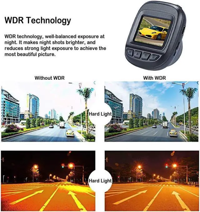 Alt view image 5 of 6 - Dash Cam 1080P Car DVR Dashboard Camera Recorder Full HD with 1.5" LCD Screen 150° Wide Angle Night Vision Loop Recording for Cars