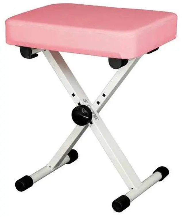 Main image of 5 Core Keyboard Bench 3 Inch Padded Cushioned Piano Stool Height Adjustable Guitar Seat Heavy Duty Folding Portable Musician Chair W Nonslip Rubber Feet Pink - KBB PNK HD