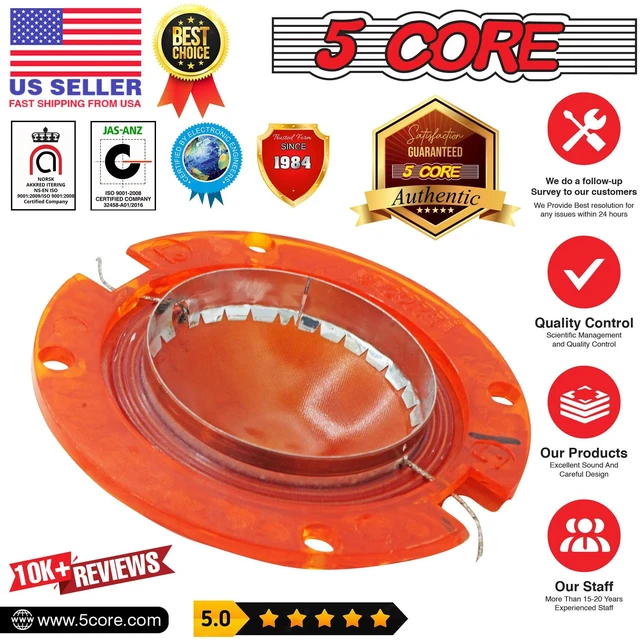 Alt view image 2 of 7 - 5 Core 2 Inch Universal Phenolic Diaphragm Replacement DIY Voice Coil 50.8mm with High Pitch Upto 6.5 Khz Great Sound Quality for PA Horn Compression Driver - DP 200 1Pcs