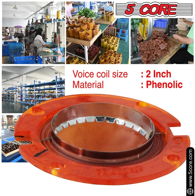 Alt view image 7 of 7 - 5 Core 2 Inch Universal Phenolic Diaphragm Replacement DIY Voice Coil 50.8mm with High Pitch Upto 6.5 Khz Great Sound Quality for PA Horn Compression Driver - DP 200 1Pcs