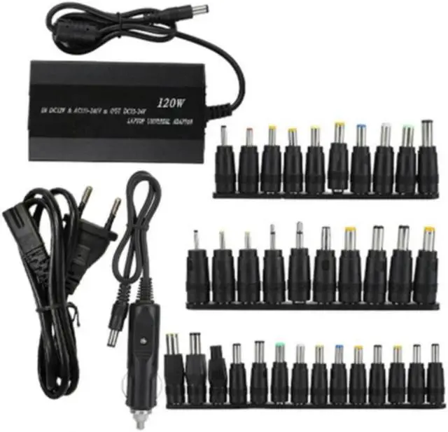 Main image of Universal 120W 34 Tips Car Home Charger Power Supply Adapter for Laptop Notebook EU Plug