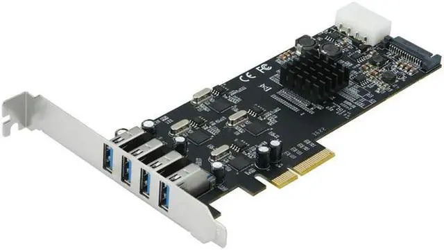 Main image of PCIe 4 Ports USB3.0 Expansion Card 20G PCI-E to 4 Channels USB 3.0 Riser Card PCI Express Adapter Card