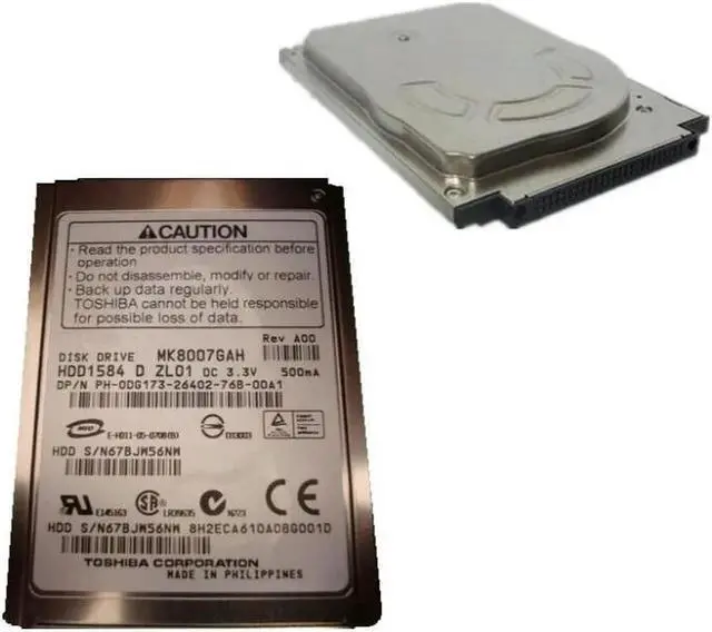 Alt view image 2 of 2 - OwnShoe HDD For 80GB 1.8" CF 50Pin 2MB 4200RPM 8MM For Internal Hard Disk For Notebook HDD For MK8007GAH