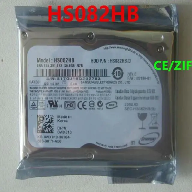 Main image of OwnShoe HDD For 80GB 1.8" CE/ZIF 2MB 4200RPM 5MM For Internal Hard Disk For Notebook HDD For HS082HB