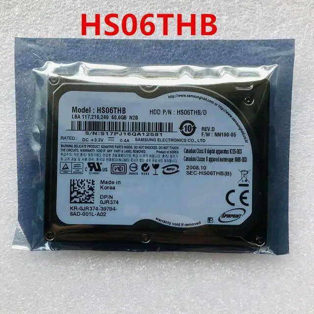 Main image of OwnShoe HDD For 60GB 1.8" CE/ZIF 2MB 4200RPM 5MM For Internal HDD For Notebook HDD For HS06THB