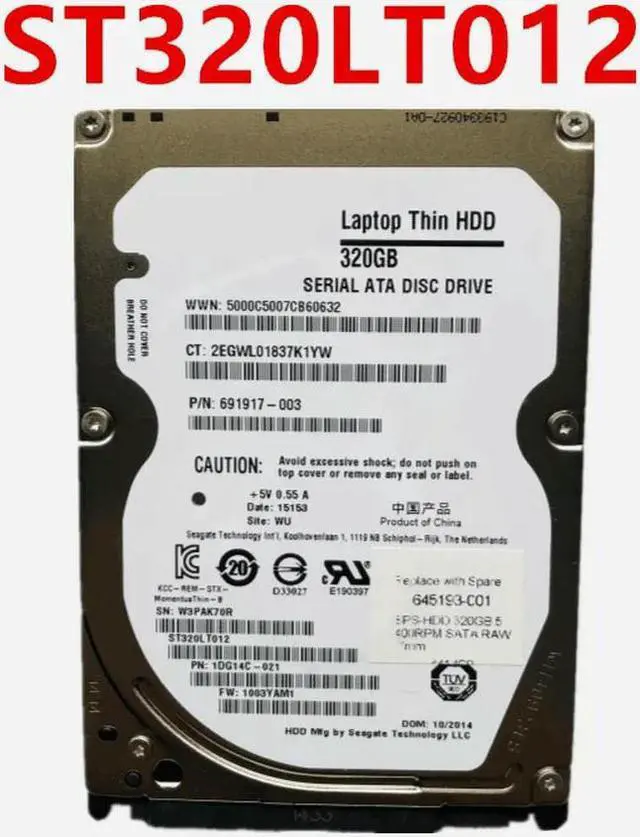 Main image of OwnShoe HDD For 320GB 2.5" SATA 6 Gb/s 16MB 5400RPM 7MM For Internal HDD For Notebook HDD For ST320LT012