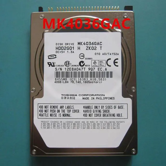 Main image of OwnShoe HDD For 40GB IDE 8MB 4200RPM For Internal HDD For Notebook HDD For MK4036GAC