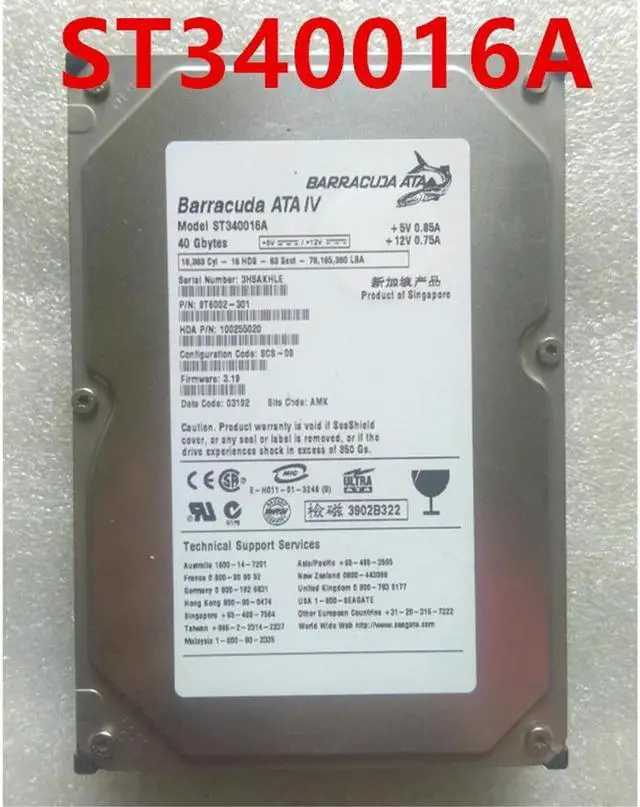 Main image of OwnShoe Almost HDD For 40GB 3.5" IDE 2MB 7200RPM For Internal HDD For Desktop HDD For ST340016A