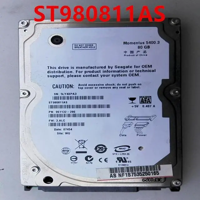 Main image of OwnShoe Almost HDD For 80GB 2.5" SATA 2MB 5400RPM For Internal HDD For Laptop HDD For ST980811AS