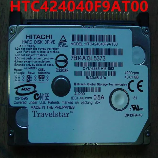 Main image of OwnShoe Almost HDD For Hitachi 40GB 1.8" IDE 4MB 5400RPM For Internal HDD For Laptop HDD For HTC424040F9AT00
