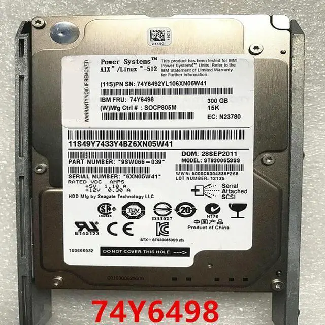 Main image of OwnShoe HDD For 300GB 2.5" SAS 6 Gb/S 32MB 15000RPM For Internal HDD For Server HDD For 74Y6498
