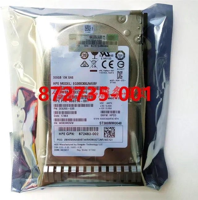 Main image of OwnShoe HDD For G8 G9 G10 300GB 2.5" SAS 12 Gb/S 64MB 10000RPM For Internal HDD For Server HDD For 872475-B21 872735-001