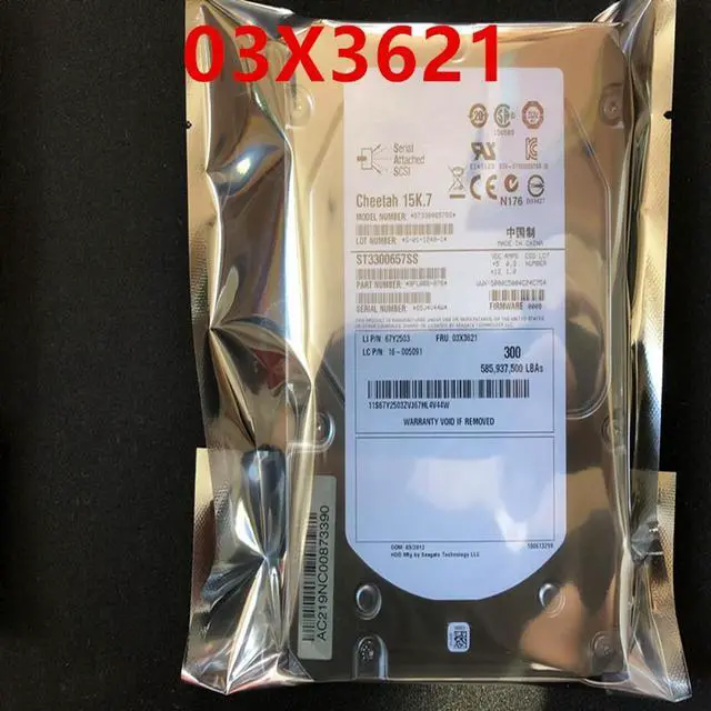 Main image of OwnShoe HDD For 300GB 3.5" SAS 64MB 15000RPM For Internal HDD For Server HDD For 03X3621 67Y2503 ST3300657SS