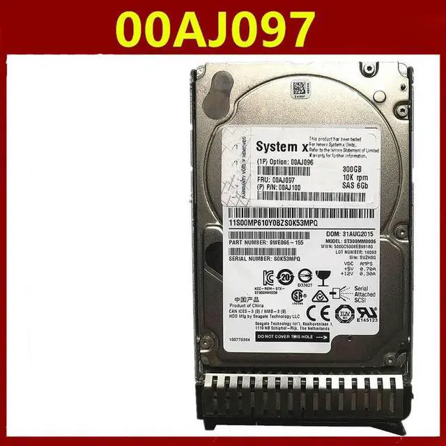 Main image of OwnShoe HDD For 3650 M5 300GB 2.5" SAS 6 Gb/s 64MB 10K For Internal HDD For Server HDD For 00AJ097 00AJ096 00AJ100