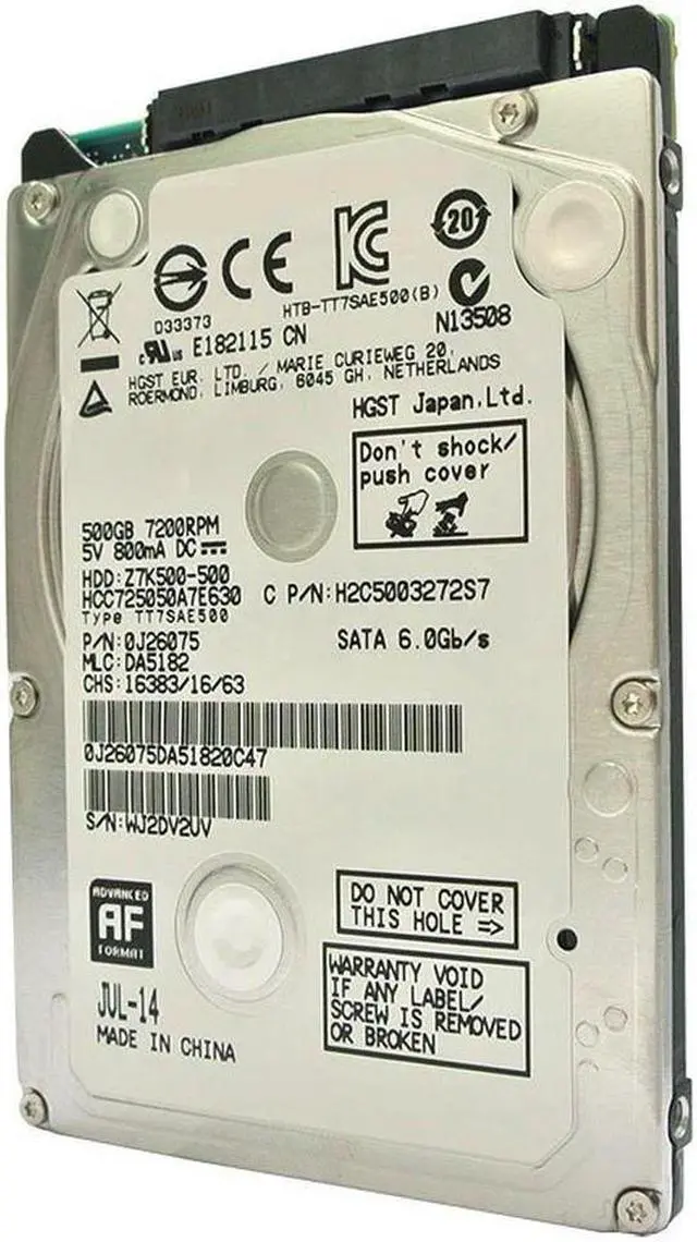 Alt view image 7 of 7 - OwnShoe HDD For Hgst 500GB 2.5" SATA 6 Gb/s 32MB 7200RPM 7MM For Internal Hard Disk For Surveillance HDD For HCC725050A7E630