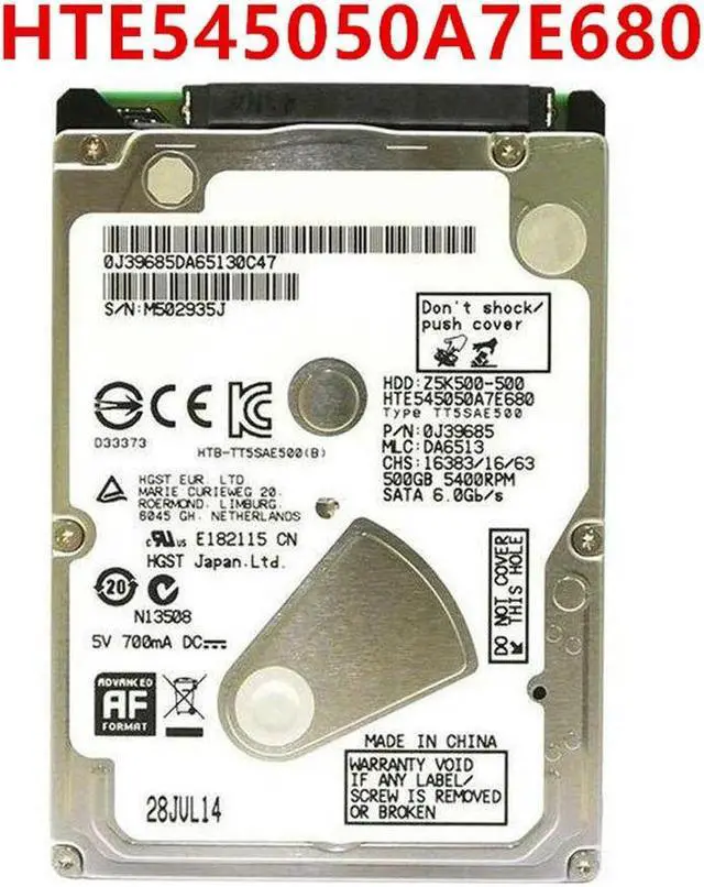 Main image of OwnShoe Almost HDD For Hgst 500GB 2.5" SATA 3 Gb/s 8MB 5400RPM For Internal Hard Disk For Notebook HDD For HTE545050A7E680