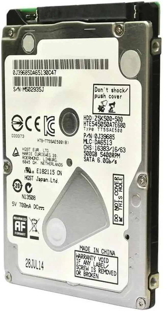 Alt view image 2 of 3 - OwnShoe Almost HDD For Hgst 500GB 2.5" SATA 3 Gb/s 8MB 5400RPM For Internal Hard Disk For Notebook HDD For HTE545050A7E680